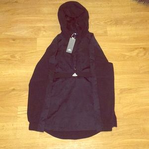 Adidas Floral-Print Half-Zip Hooded Jacket